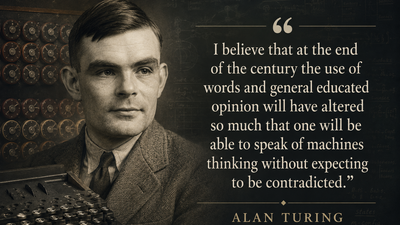 I believe that at the end of the century the use of words and general educated opinion will have altered so..
